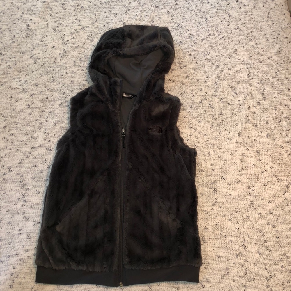 North face fuzzy vest